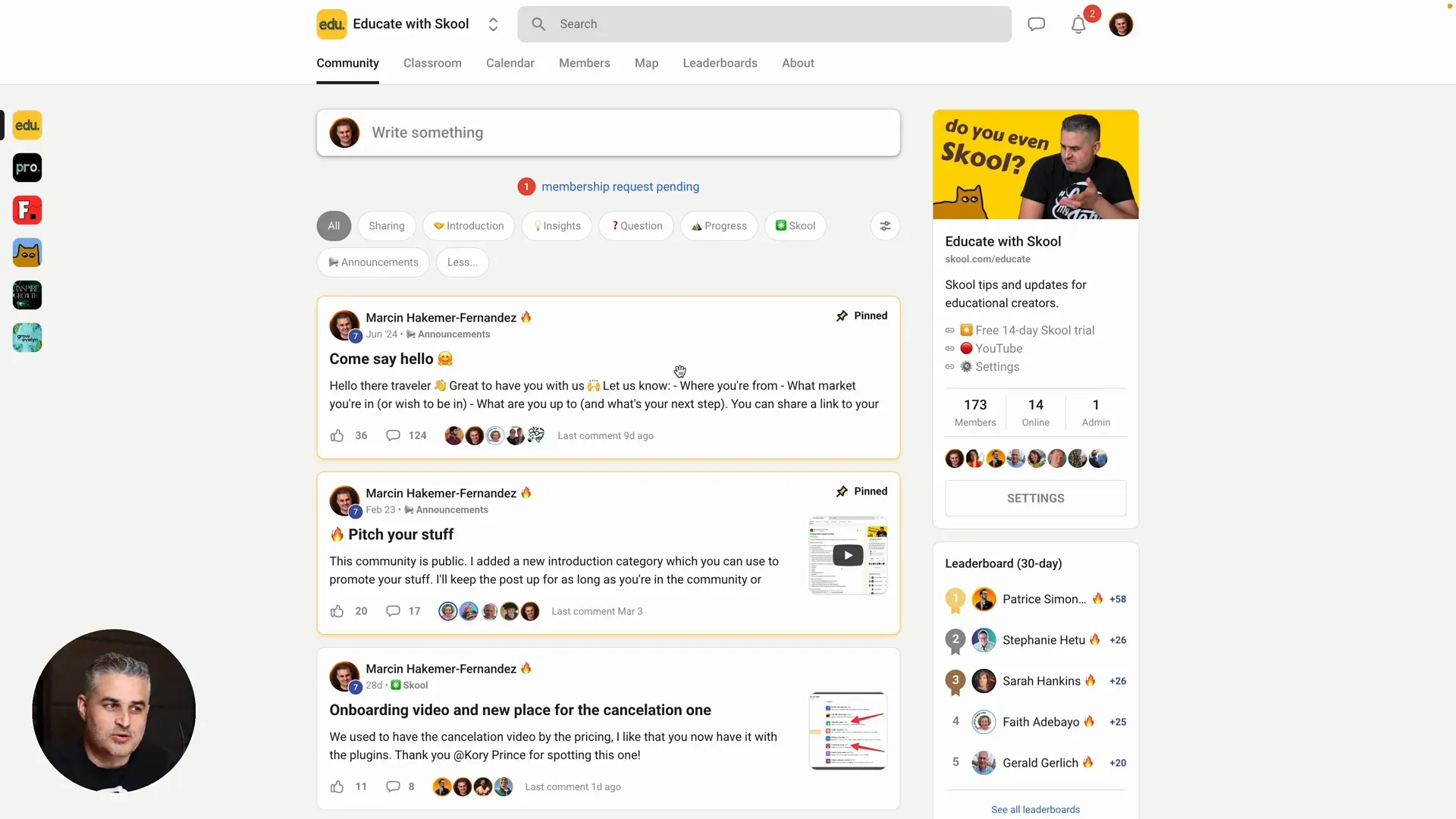 Updated post filters and pinning interface