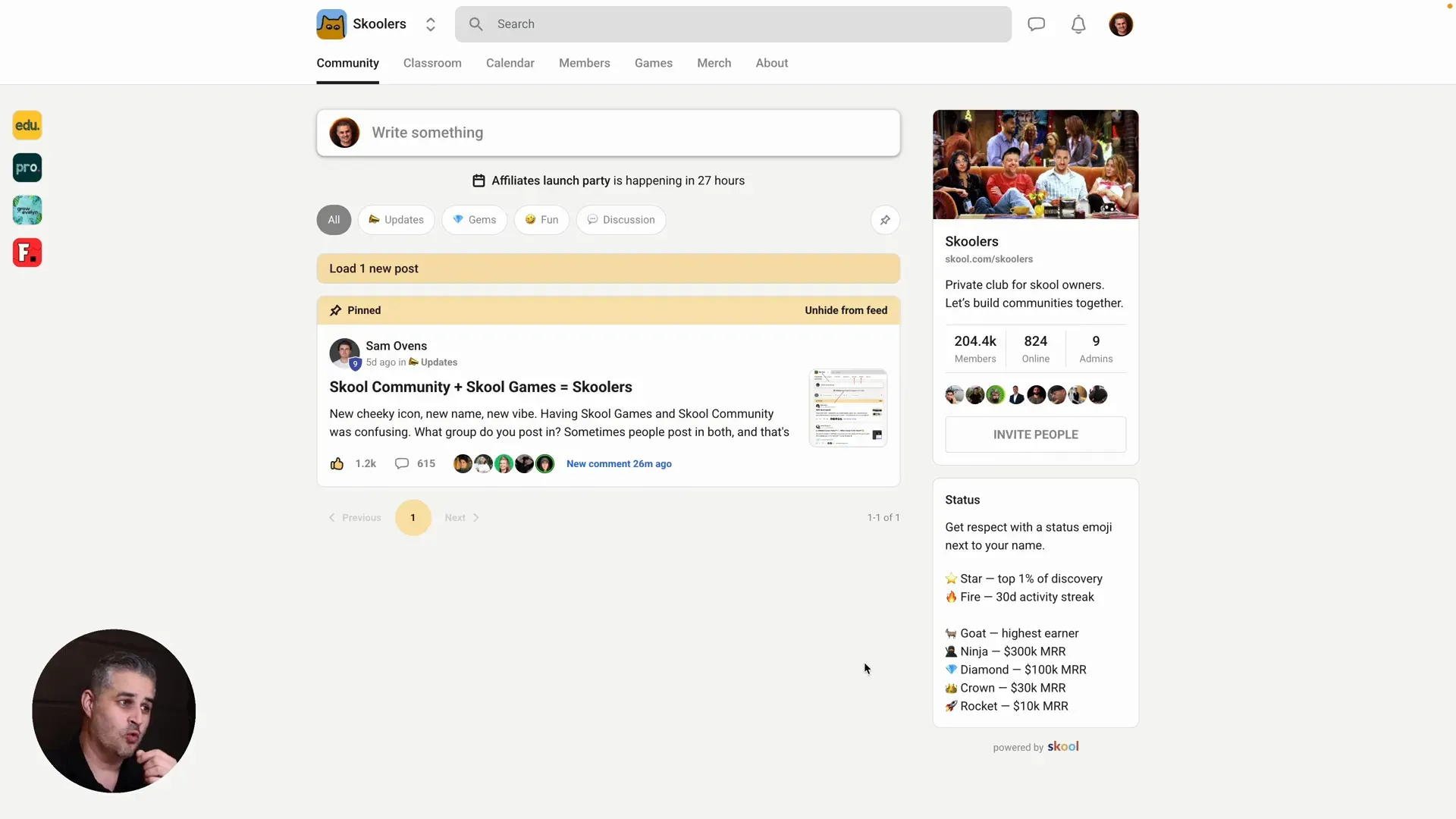 New status indicators