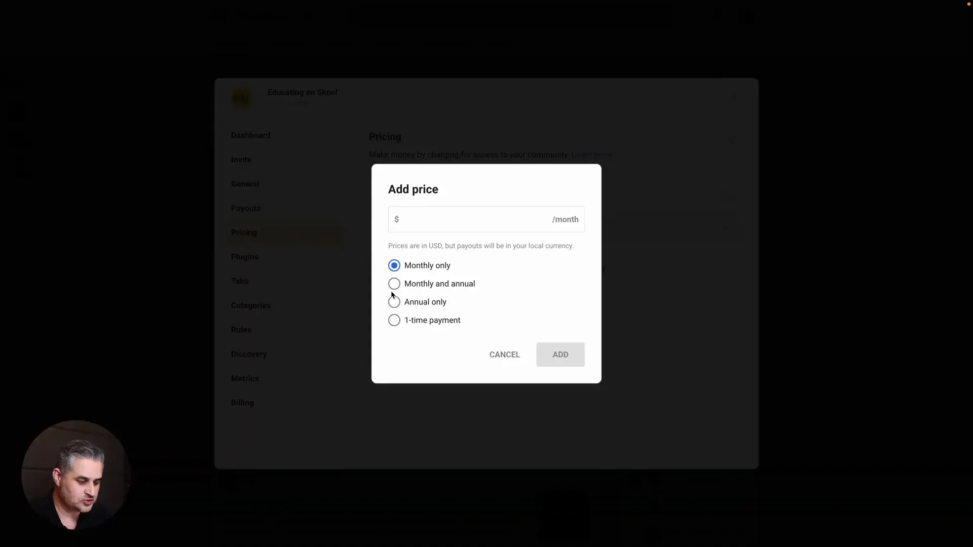 Pricing options